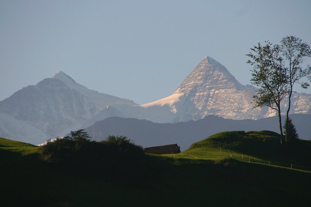 Switzerland, Wetterhorn (right) & Mittelhorn