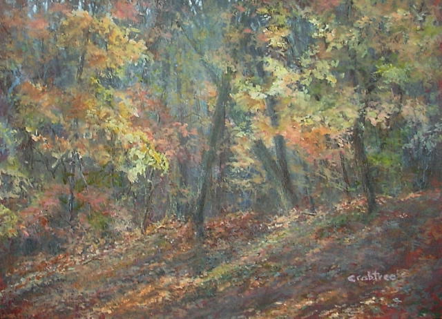 Fall Forest, An acrylic landscape painting