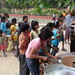 Milk is distributed to children as part of the program.