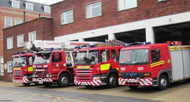 Isle of Wight Fire & Rescue Service Fleet outside Newport Fire Station 17 March 2012
