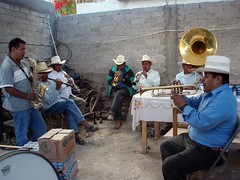 Banda en la Fiesta Guadalupana - Band playing at a party for the Festival of the Virgin of Guadalupe, Nieves Ixpantepec, Oaxaca, Mexico