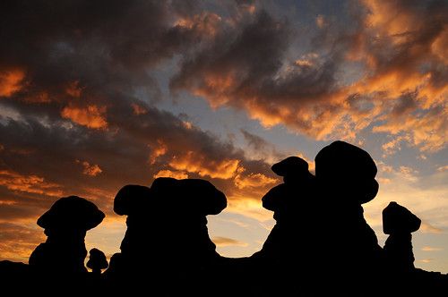 Goblin Valley Silhouettes by David M Hogan, In all my frantic running around while making space on my memory card I finally found a great silhou