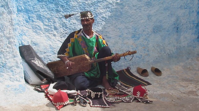 Street musician in Rabat.