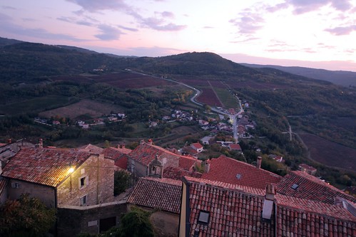 sunset landscape hill croatia hills istria hrvatska motovun hrvaška
