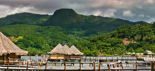 Raiatea by Laurent VALENCIA, Stitched Panoramasunset sunrise cook lagoon pacificocean tahiti motu huahine moorea baie polynesian 