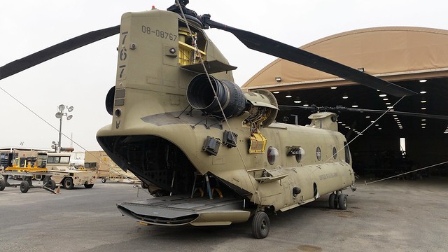 CH-47F Chinook 08-08767/767 1-111th AVN GSAB U.S.ARMY. Camp Buehring/ Udairi Army Airfield, Kuwait. 2016.
