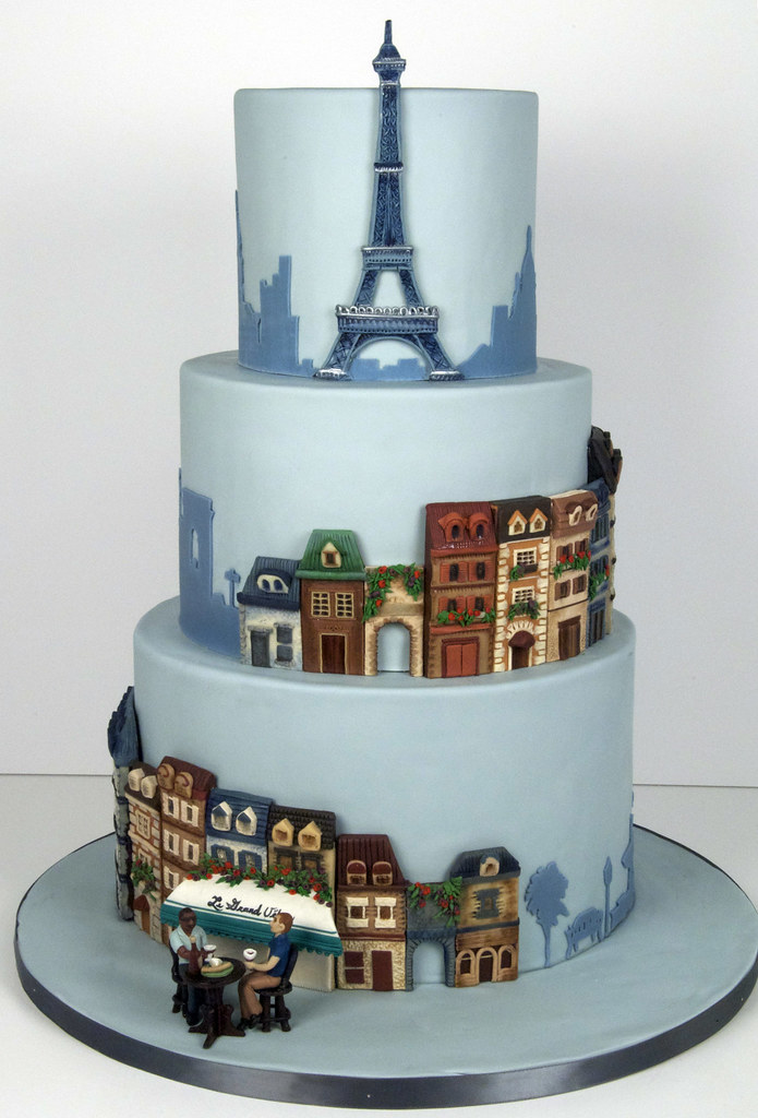 W9057-paris theme wedding cake toronto