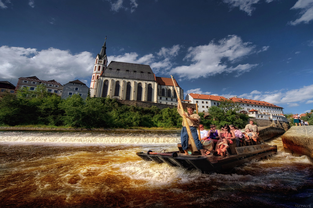 Rafting on the Vltava, Cesky Krumlov by Stevacek