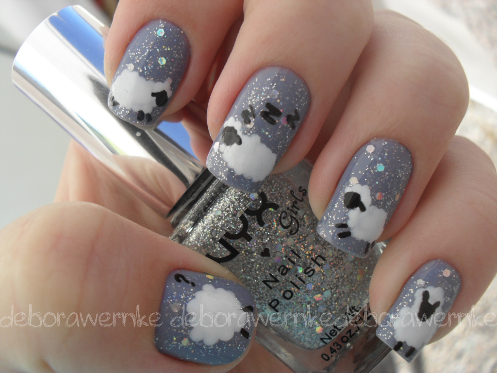 Nail Art - Cute Sheep