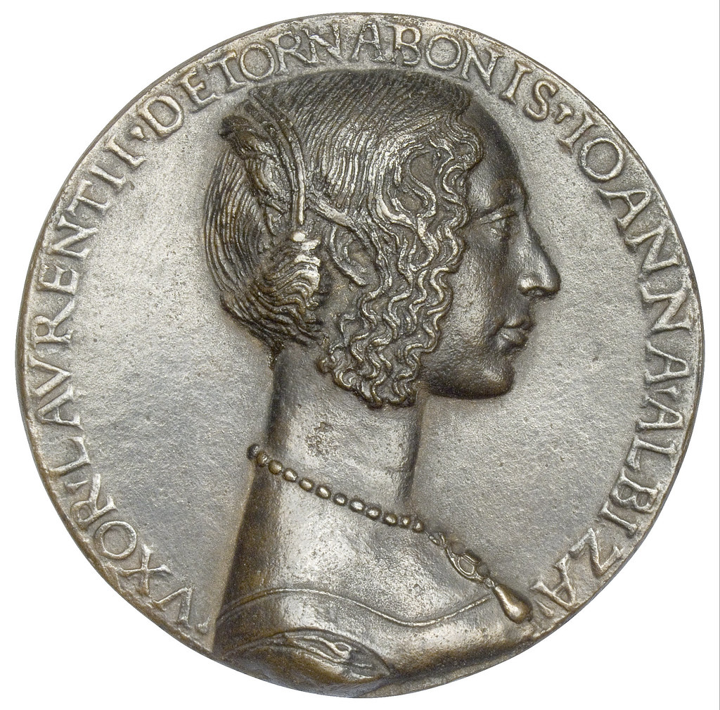 Niccolò Fiorentino - Medal 2 on Giovanna degli Albizzi Tornabuoni, recto