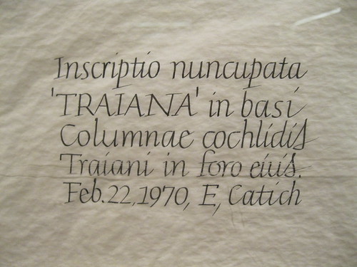 Catich's dedication of the Trajan rubbing | by Elwyn Brooks