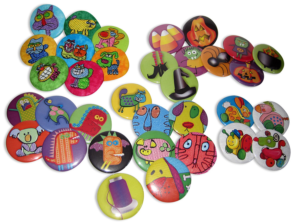 Toony Buttons Buttons | My new toy - a button maker. These are both embroi… | Flickr