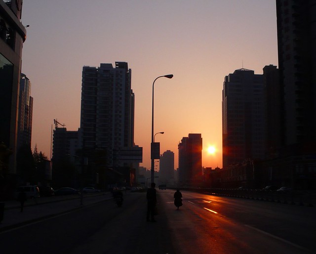 Shanghai - Pudong Avenue Sunrise