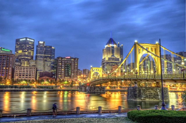 Blue hour and Clemente Bridge HDR