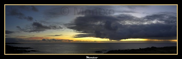 ATARDECER Y TORMENTA EN EL PACIFICO - Isla de Pascua  - Pano 3 Fotos Horizontales