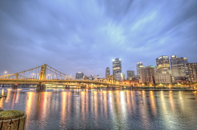 Pittsburgh skyline in the morning HDR