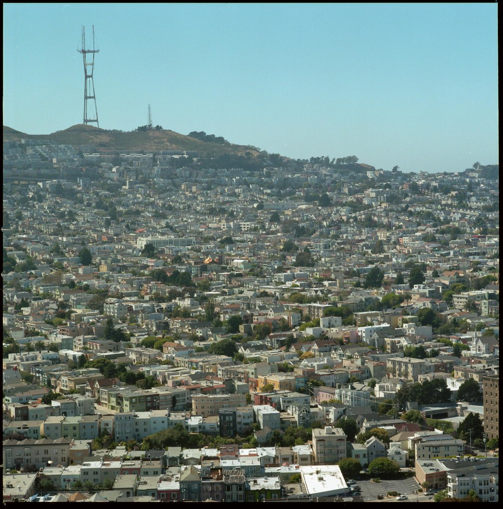 Bernal Hill, San Francisco, looking West toward Sutro Tower