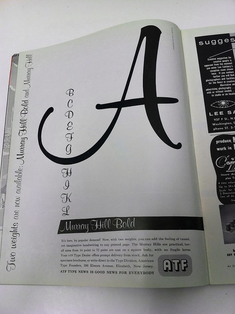 An ad by Will Burtin for ATF’s “Murray Hill” typeface, 1957