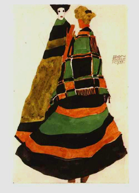Schiele, Egon  (Austrian, 1890-1918)   - Design for a Postcard  - 1911