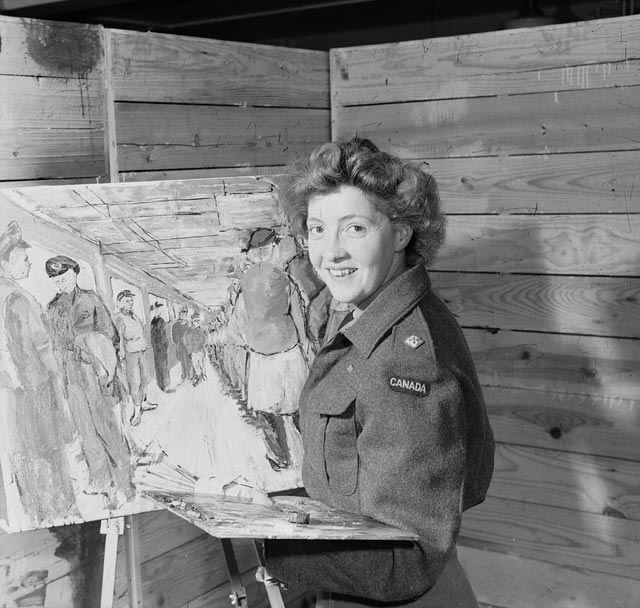 Second Lieutenant Molly Lamb of the Canadian Women's Army Corps, war artist / La sous-lieutenant Molly Lamb, du Service féminin de l’Armée canadienne, artiste de guerre