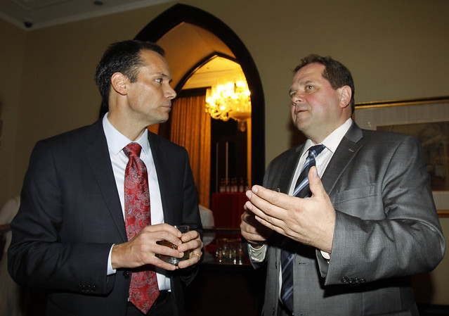 U.S. Consul General Peter Haas with Russian Consul General Alexey Novikov