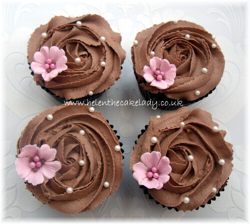 Choc & pink cupcakes