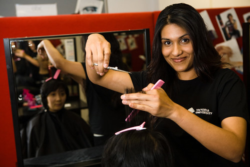 Hairdressing student at City King Campus