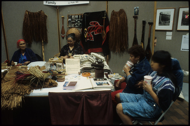 Lillian Pullen and Family at their Woodworks Display, Seattle