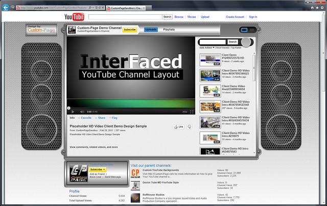 Interfaced YouTube Background Image