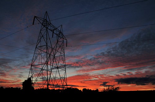 sunset ontario canada silhouette clouds powerlines hydro peterborough