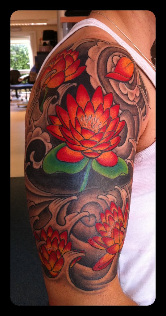 traditional Japanese lotus flash tattoo Stock Vector  Adobe Stock