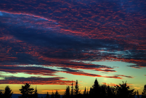 Flaming Sky by Molly's Corner , Looking Back!, Sunset over the St Lawrencesunset sky stpatricks hdr