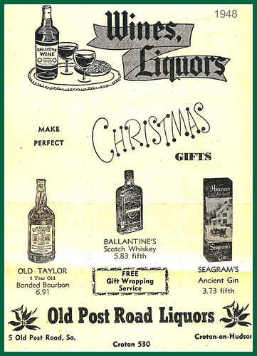 1948 Ad Christmas, for Old post Road Liquors | by mcudeque