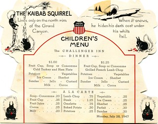 1947 Union Pacific Railroad Menu
