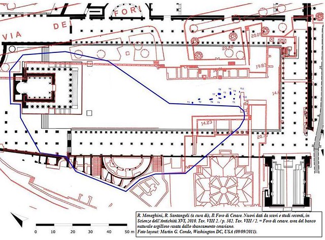 Rome - the Forum of Caesar (1998-2011): Area of the Temple of Venus Genetrice, & Forum of Caesar: Map of the excavations of tombs nn. 1-11,  in: R. Meneghini, R. Santangeli (2010), Tav. VIII.2 / p. 582.