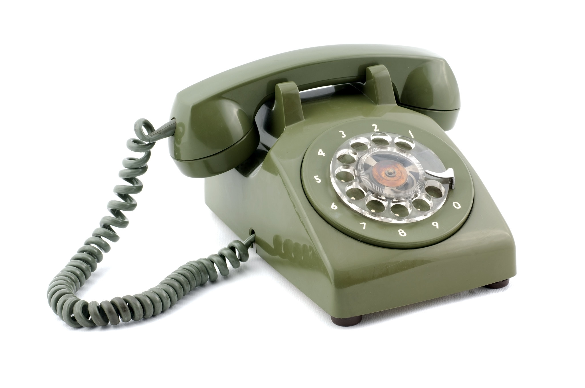 Old fashioned green telephone