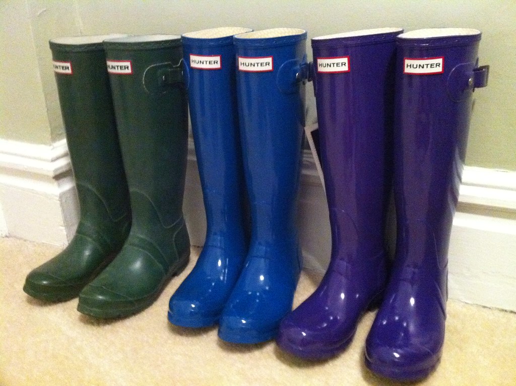 Hunter rain boots in green, glossy teal, glossy royal purp… | Flickr