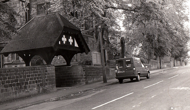 My van parked outside Woolton Parish Church c1990. Lennon and McCartney first met each other here during a church fete in 1957