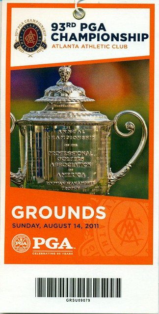 August 14, 2011, 93rd PGA Championship, Atlanta Athletic Club - Ticket Stub