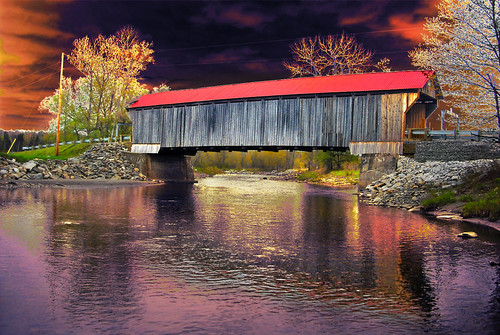 canada lighteffect pontscouverts islandbrook eatonriver hdrcoveredbridges