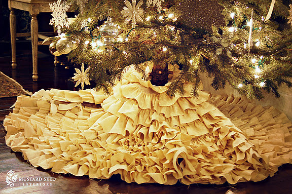 Mustard Seed Interior Christmas Tree Ruffle Skirt Blogged