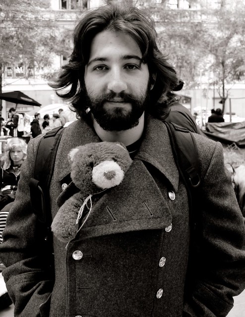 With his Teddy Bear @ #OWS