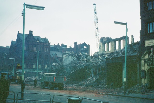 Bomb damage on the Dublin Road, S. Belfast Sat 11th Dec 1971