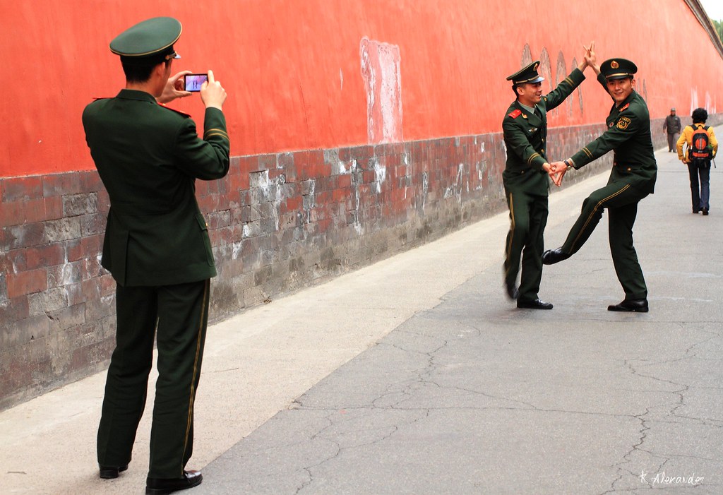 Army Boys Caught having a bit of a dance in Beijing