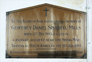 killed in a railway accident near the Sheba mine