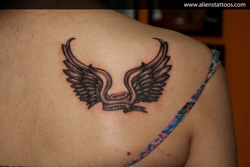 Angel Wings with Halo Tattoo, Concept, Design and Inked by… | Flickr