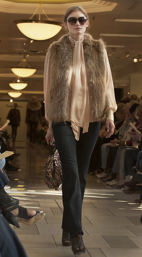 6 42 faux fur vest chiffon blouse | Lacy Landre | Flickr