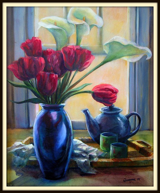 Still Life in Red and Blue