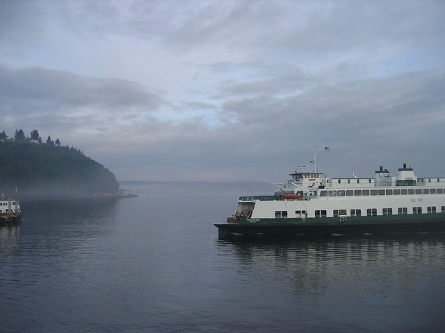 pulling into the Vashon Ferry terminal