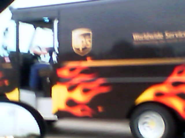 flaming ups truck